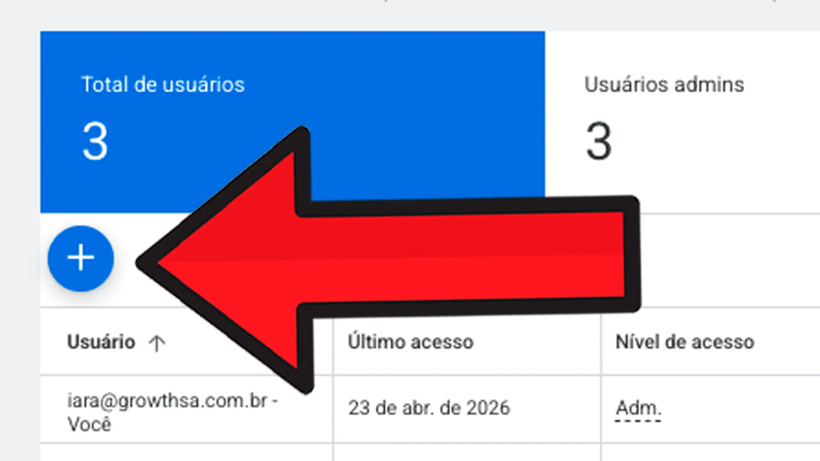 Adicione um novo usuário